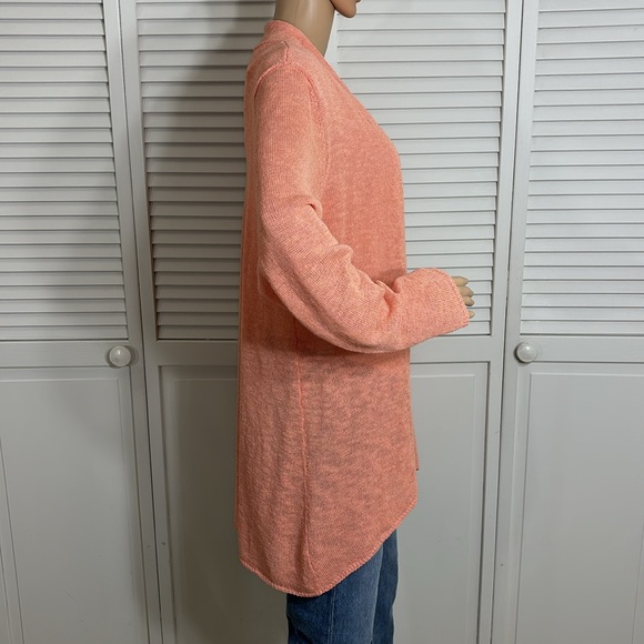 Eileen Fisher Orange Linen Blend Knit Cardigan Large - Picture 5 of 14